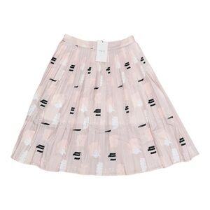 Marc Bouwer Pink and Black Pleated Midi Skirt